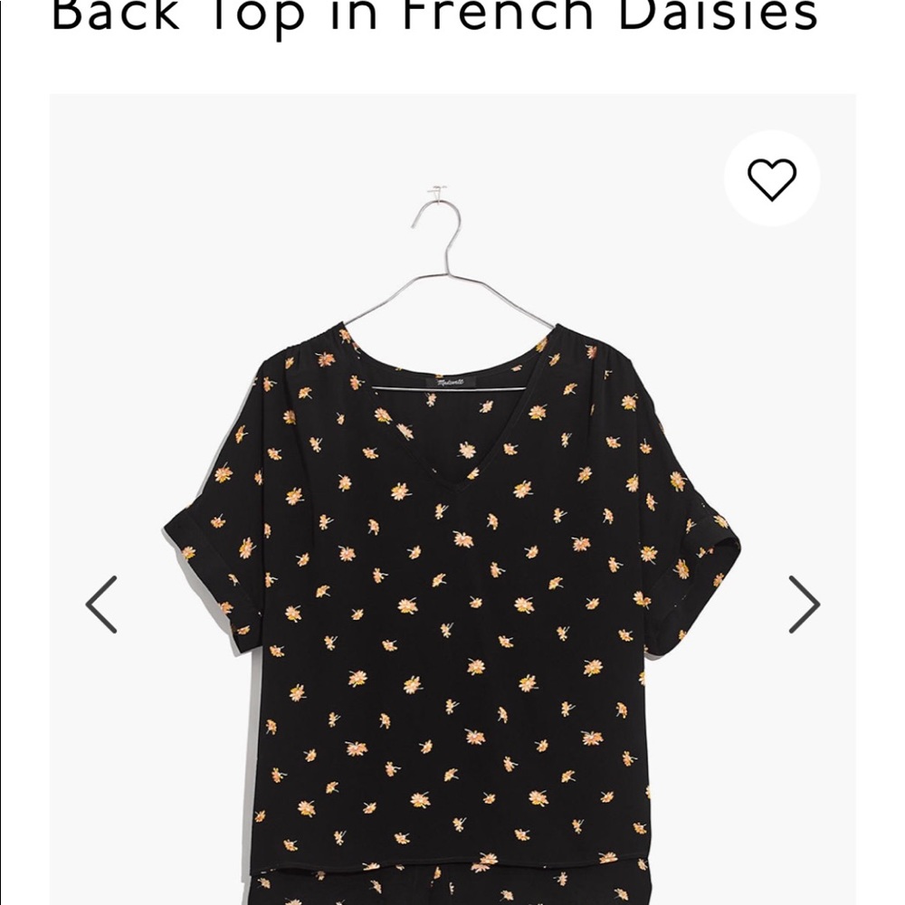 Madewell black floral v-neck blouse